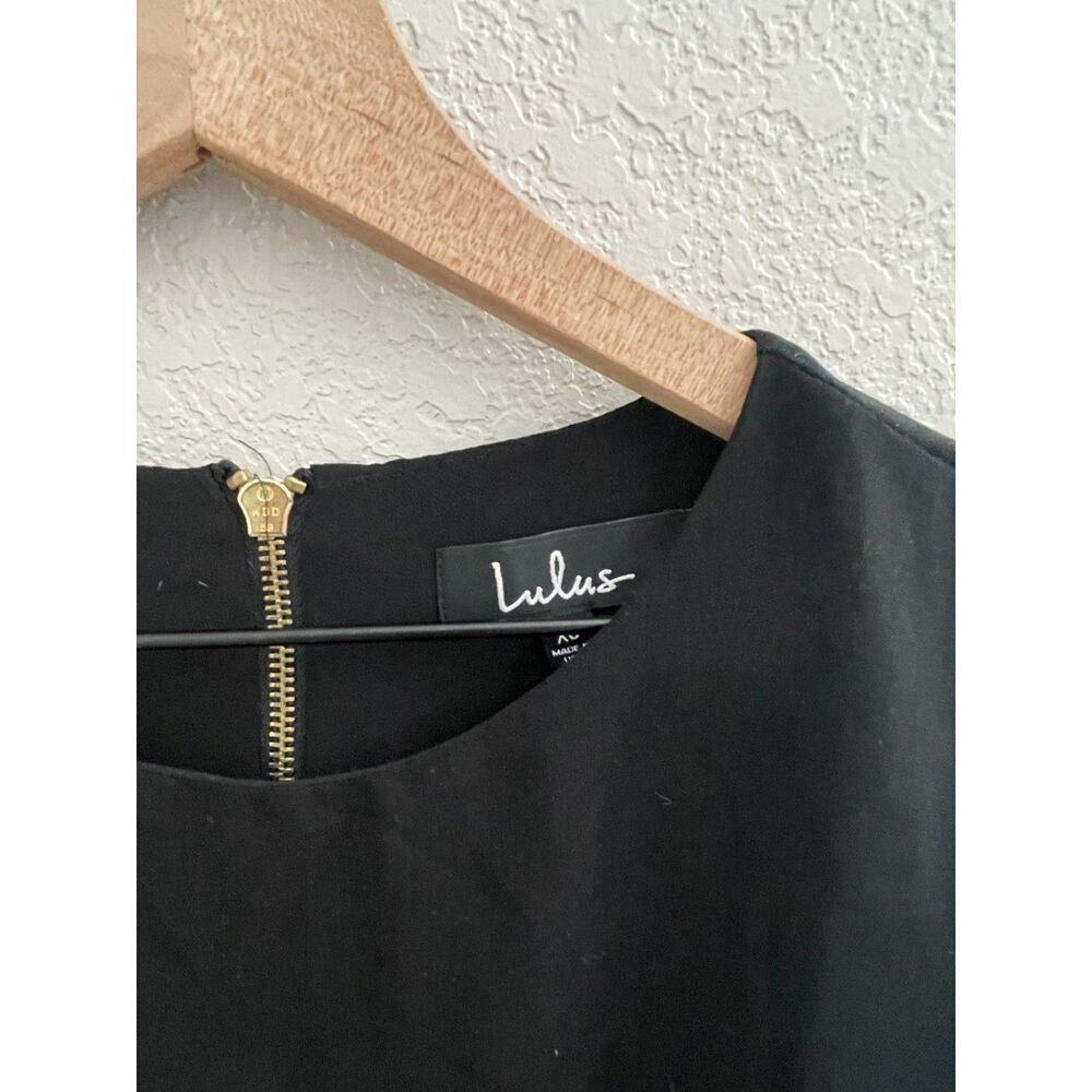 Lulu's Black Short Sleeve Shift Dress XS - Picture 3 of 4